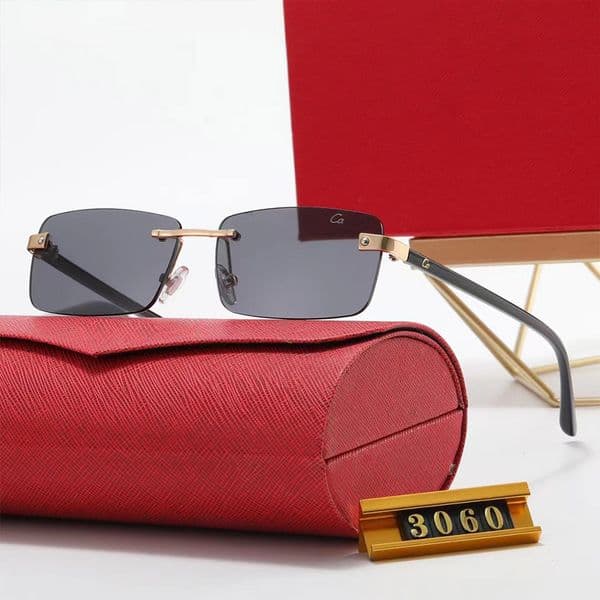 Designer Rimless Sunglasses Fashion Rectangular Goggle for Man Women Ornamental 5 Colors