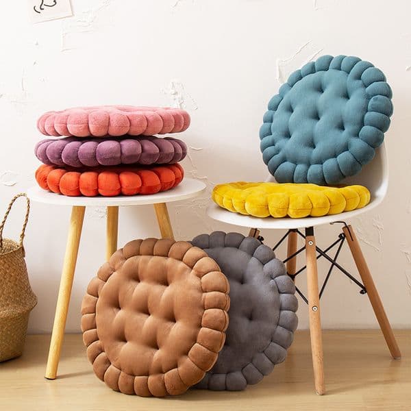 Cushion/Decorative Pillow Biscuit Shape Cushion Soft Stuffed Cookie Cushion Creative Pillow Chair Car Seat Pad Home Sofa Decor Cookie Tatami Back Cushion 230311