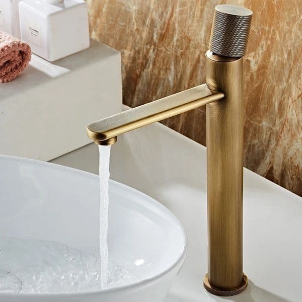 Bathroom Sink Faucets Basin Faucets Antique Bronze Bathroom Faucet Cold Brass Bathroom Sink Faucet Deck Mounted Lavotory Faucet Mixer Water Tap 230311
