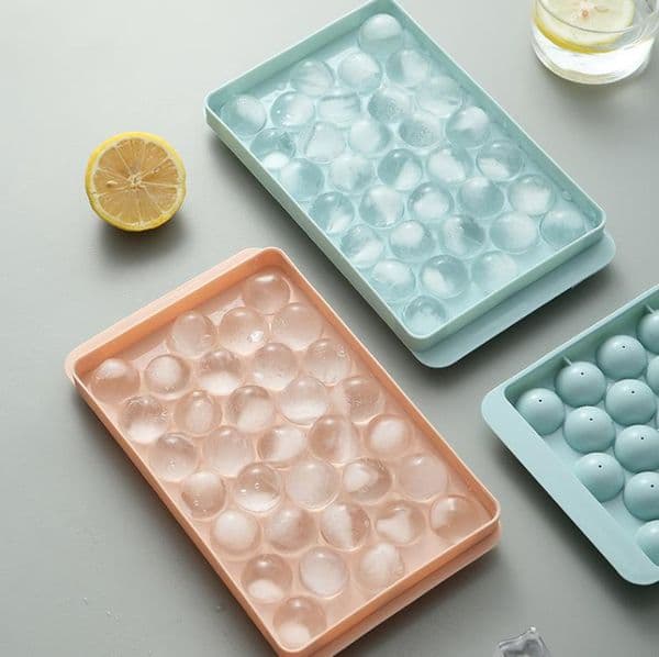 Round Ice Cube Tray Ice Ball Maker Tools Mold for Freezer,Mini Circle Ice-Cube Tray Making 1 in X 33PCS Sphere Ice-Chilling Cocktail Whiskey Tea & Coffee SN5182