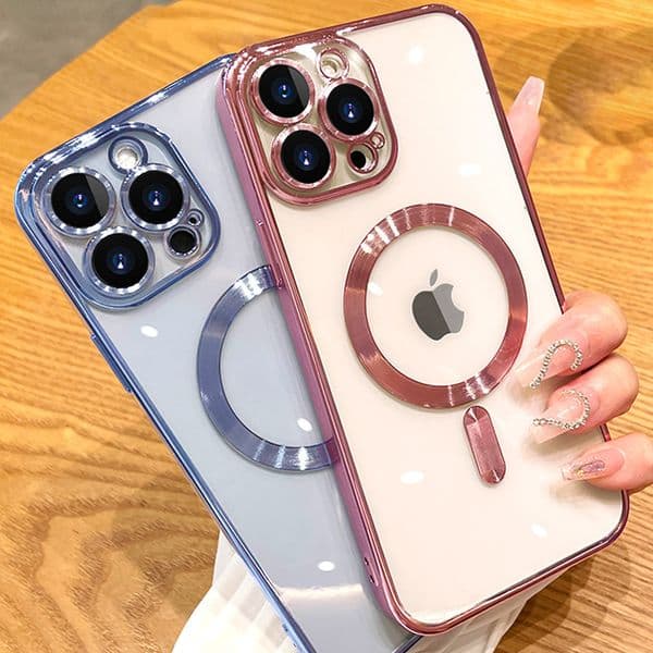 Clear Magsafe Magnetic Cases Soft TPU Silicone Shockproof Cover With Camera Lens Film Protector for iPhone 17 17air 15 14 13 12 11 iPhone 16 16pro 16plus 16 pro max