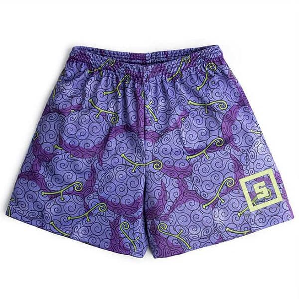 Men's Shorts Anime Shorts Men Devil Fruit Manga Sports Shorts to Gym Fitness 3D Print Bermuda Masculina Quick Dry Mesh Oversized Board Shorts 0322H23