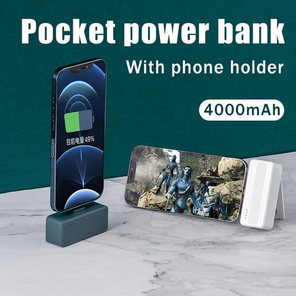 3000mAh Mini Power Bank Cellphone Fast Charging External Battery Iphone Portable Emergency Powerbank With holder For Huawei