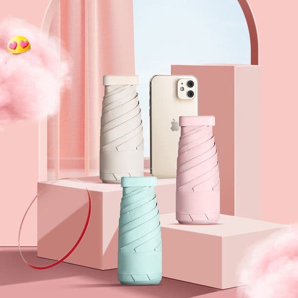 2026 New Umbrellas Ultra-Mini Thin 6 Folding Phone Candy Colors Traveling Rain Gear Rainy Day Pocket Sun Umbrella Uv Protection 230314 Free