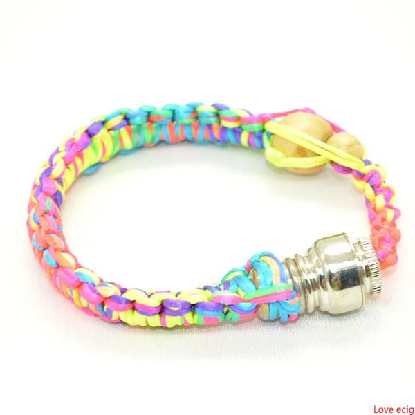 Premium Handmade Stash Bracelet Smoking Pipe Metal Rope Wood Jamaica Rasta Pipe Tobacco Herb Hand Pipes Rainbow Color Gift for Man Women