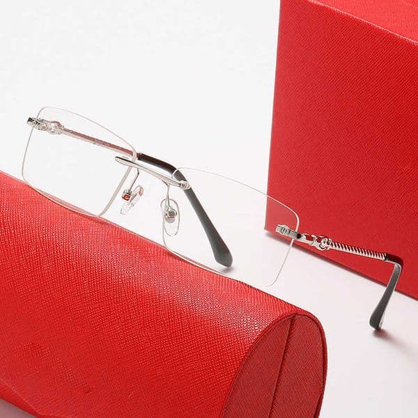 Sunglasses Luxury Designer Sunglasses Versatile Fried Dough Twists Leg for Men and Women Frameless Square Fashion Personality Optical