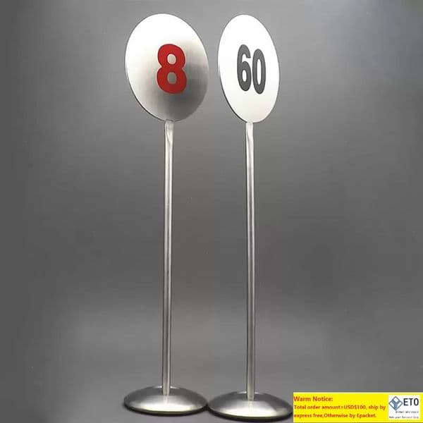 Stainless Steel Table Number Stand Desktop Countertop Metal Number Signage Restaurant Table Sign Standing