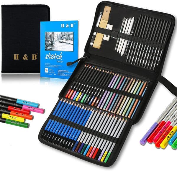 Pencils 72 Coloured Sketch Set Art Pencil with Pad Professional Drawing Tools Perfect for ists Adults Supplies 230317