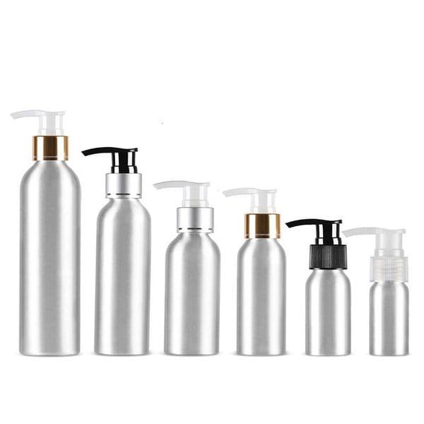 Liquid Soap Dispenser 24pc/lot Empty Pump Bottles Silver Aluminum Liquid Soap Dispenser Containers Body Lotion Cream Spray Bottle Cosmetic Container 230317