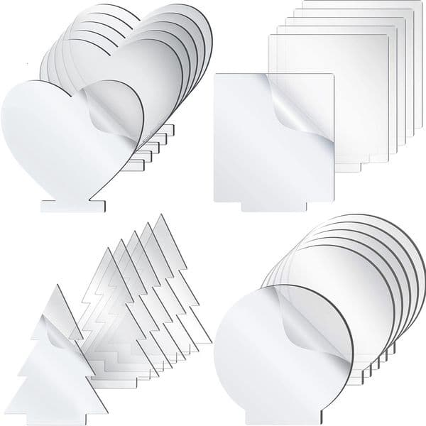 Greeting Cards 10pcs Clear Acrylic Led Night Light Panel Desktop Diy Night Light Card Holiday Handmade Gift 2mm Blank Board Party Decoration 230317