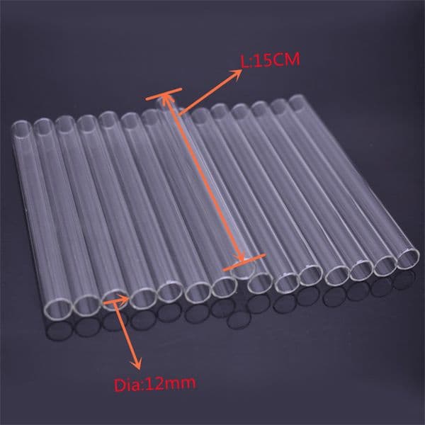 Clear 15cm glass oil burner pipe Dia 12mm hand tube nails smoking straw pipes
