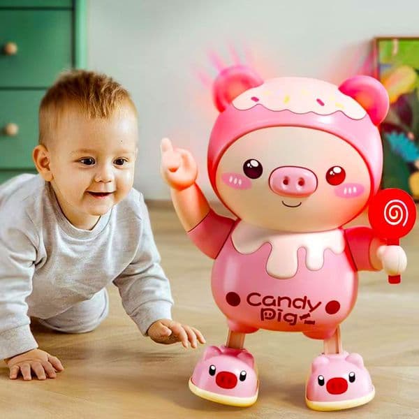 Rc Crawler Electric/Rc Animals Electronic Pets Dancing Toy With Swing Light Music radio control car Cute Pig Cartoon Animal Baby Toys For Birthday Year Xmas G