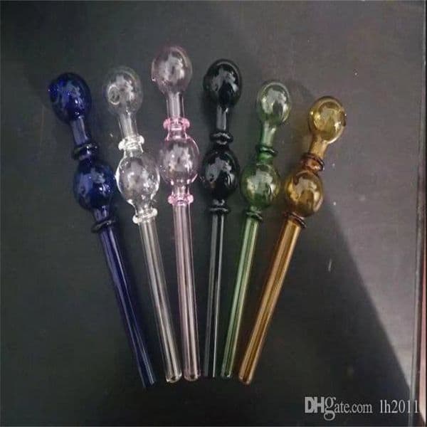 Smoking Pipes Color two wheel double foam glass direct fired pot Glass bongs Oil Burner Glass Water