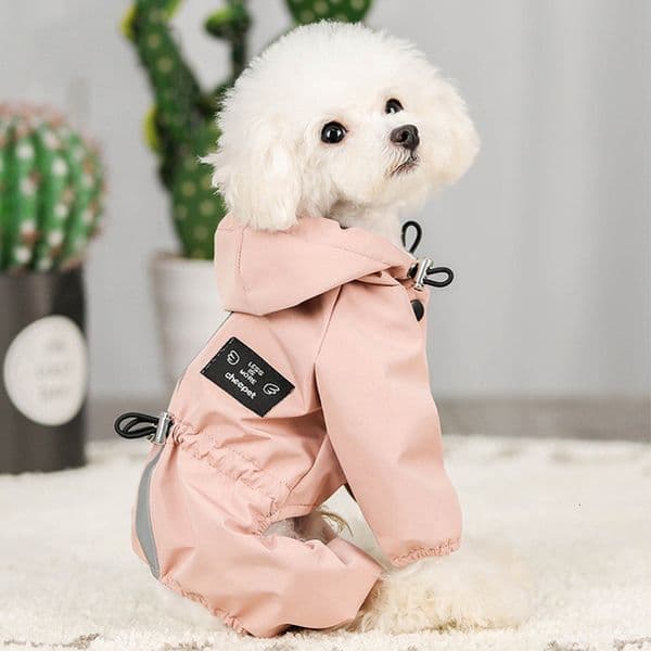 Dog Apparel Reflective Dog Raincoat Waterproof Dog Rain Jacket Coat Clothes Small Medium Dogs Hoodies Jumpsuit Raincoats French Bulldog 230327