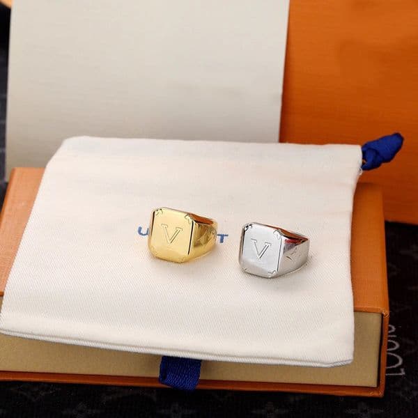 Luxury designer rings countertop stamp 7-10 inch classic letters with fashionable and versatile unisex temperament ring high-end luxury fashion simple