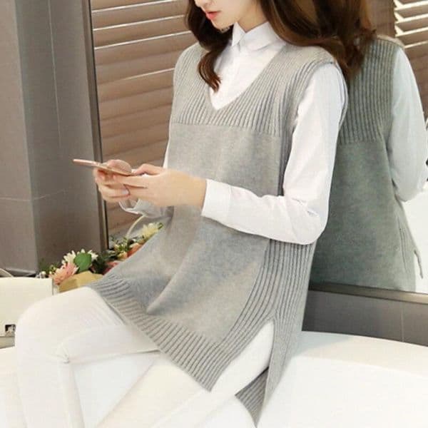 Women's Vests Women's knitting sweater Sleeveless Women's skydiving Women's loose vest Women's zippered top 230329