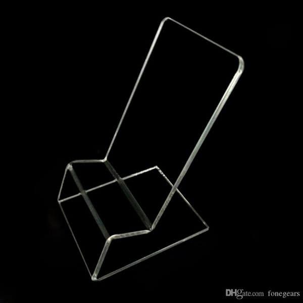 perfume 2026 New Clear Acrylic Cell Phone Display Stands Holders Mounts For Apple Iphone 17 Pro cologne Max 16 Plus Samsung S25 S24 Ultra Tr