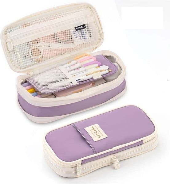 Pencil Cases Kawaii Purple Large Capacity Pen Bag Pouch Holder Box for Girls Office Student Stationery Organizer School Supplies 230503