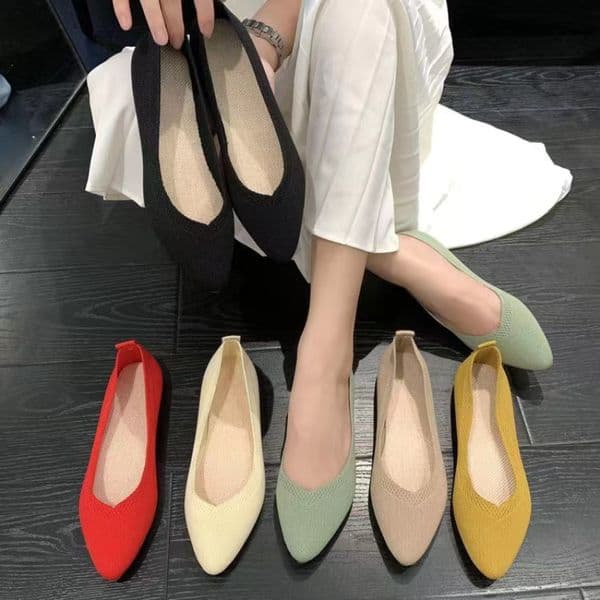 Dress Shoes Womens Ballet Flats Knitting Casual Slipon Cute Ballerina Pointe Not Leather Without Heels Comfortable 230503