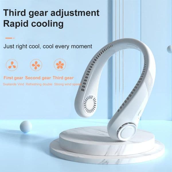 Portable USB Rechargeable 2000mAh Wireless Fan Mini Bladeless Personal Fans Hanging Neck Cooler For Outdoor Sports