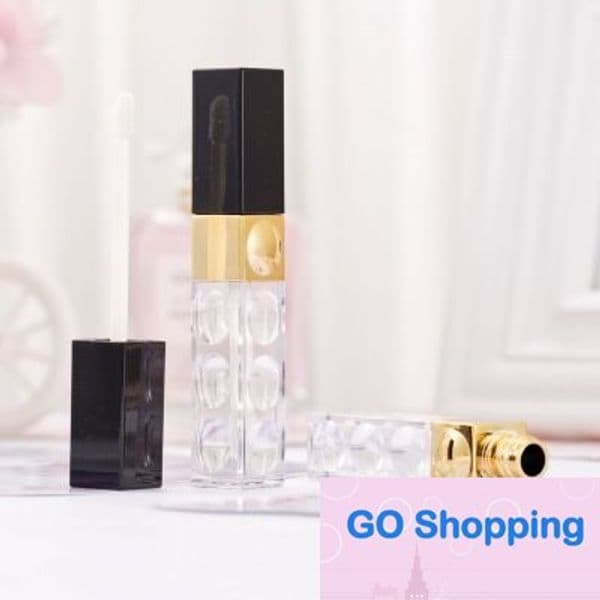 30pcs/Lot 5ml Black gold lip Gloss Tubes Cosmetic Container Beauty Makeup Tool Mini Refillable Bottles Lipgloss Tube Wholesale