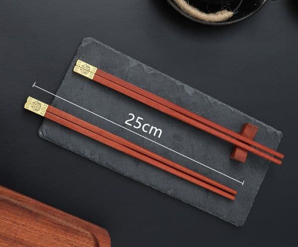 100pairs Chinese Style Double Happiness Gold Head Wood Chopsticks Wedding Party Favor And Gift For Guest Friend SN4142