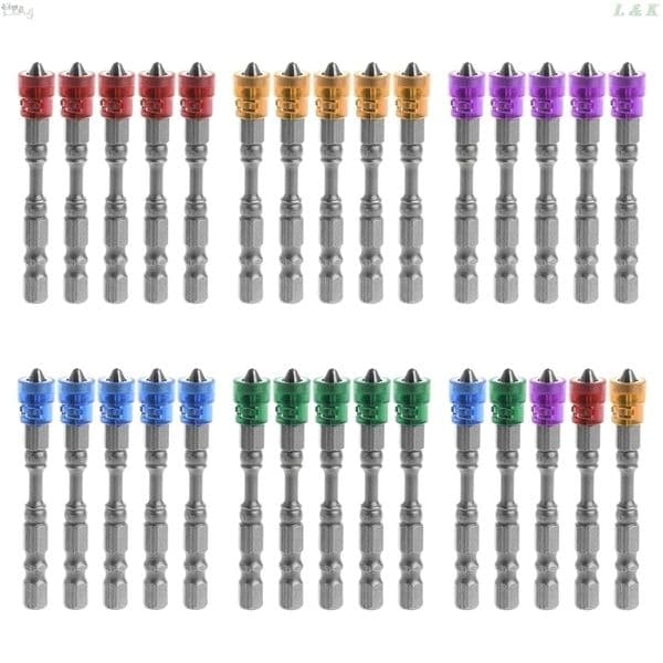 Screwdrivers 5 Pcs 65mm Anti Slip Electric Hex Magnetic Screwdriver Phillips S2 PH2 Single Head Bit Tool 230508