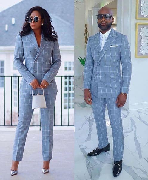 Men's Suits Blazers TPSAADE Double Breasted Suit Men Sky Blue Check Business Casual Women And Men Suit Slim Blazer Sets Party Elegant Dress 2 Pieces 230509