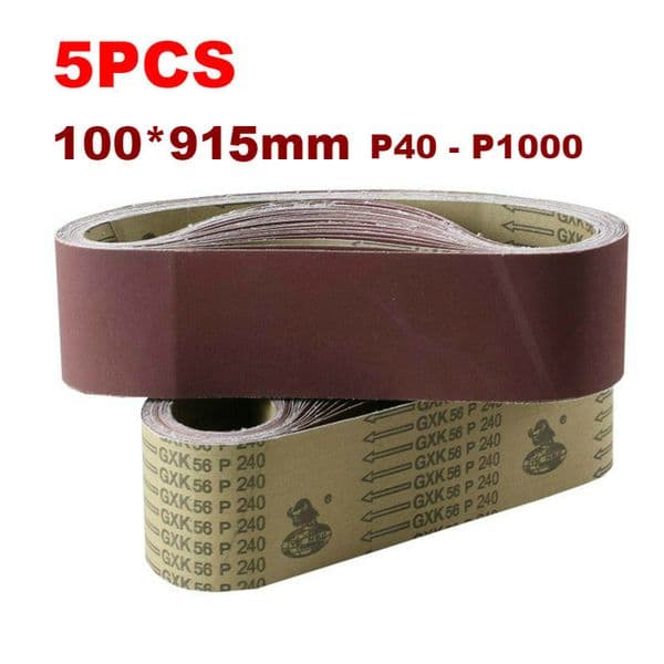 Finishing Products 5Pcs Sanding Belts 915*100mm 40-1000 Grit Assortment Metal Grinding Aluminium Bands Polisher Oxide Sander 230511