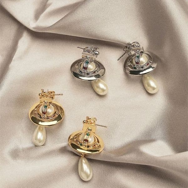Design Planet Pearl Earrings Pendant Saturn Pearl Stud Light Luxury Style Womens Earrings Love with Original Jewel Box 2024 new fashion
