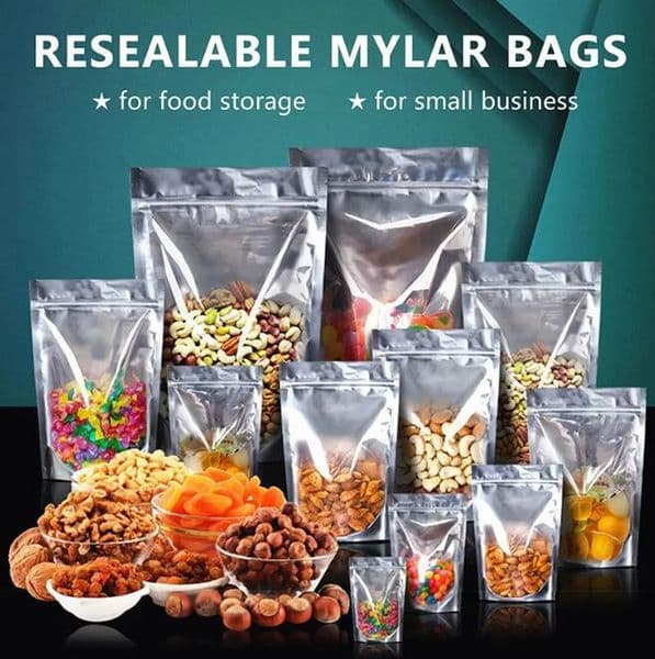 Wholesale Silver-Clear Plastic Food Resealable Clear Mylar Bag Stand Up Pouches Large Smell Proof Storage Bags For Small Business B2