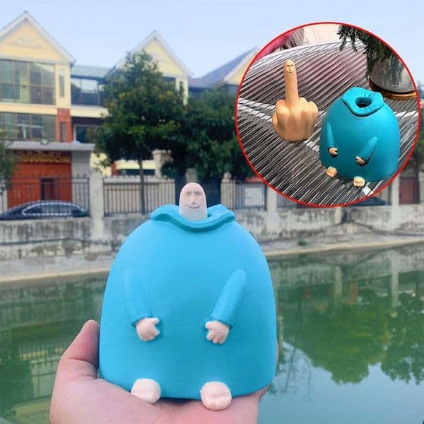 Decorative Objects Holders Personalized Smiling Finger Table Decor Hand Erect Middle Finger Up Ornaments Home Office Desk Figure Toys Creative Gifts 230516