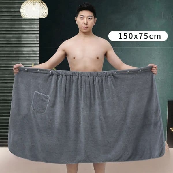 Bath Towel 150*75cm Soft Man Wearable Bath Towel With Pocket Swimming Beach Towel Blanket Men Quick-Dry Bathrobes Toalla De Playa 230519