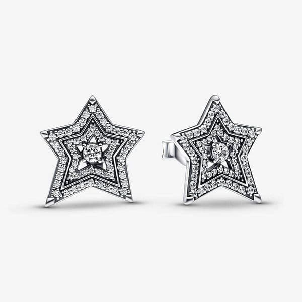 Full diamond Stars Stud Earrings Authentic 925 Sterling Silver designer Earrings Women Wedding Party Jewelry Crystal earrings with Luxurious Retail Box Set