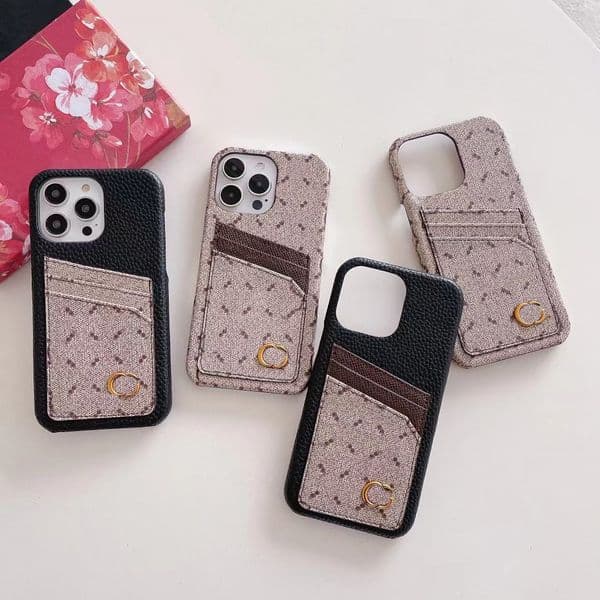 Beautiful 2G Card Slot Phone Cases iPhone 15 14 13 12 11 pro max Hi Quality 18 17 16 15pro 14pro 13pro 12pro 11pro X Xs 7 8 Plus mini Luxury Case with Logo Packing