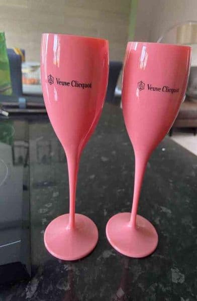 6pcs Orange Plastic Champagne Flutes Acrylic Party Wine Coupes Glass VCP Champagne Flutes Goblet Plastic Veuve Cups L220624