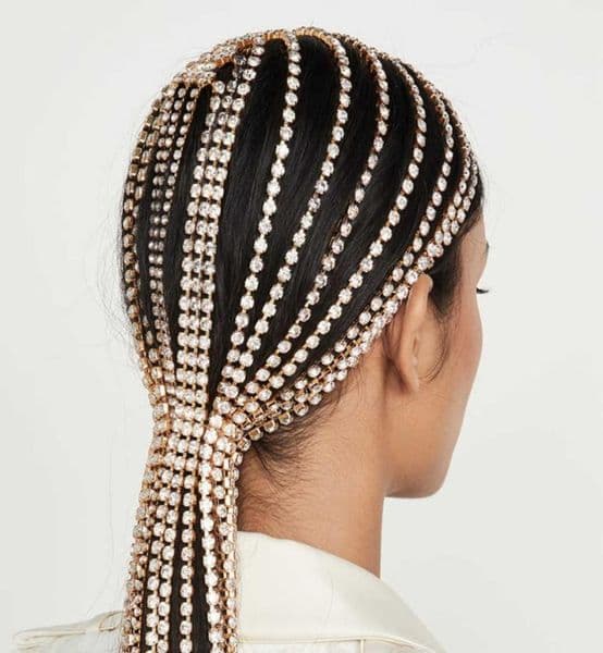 Bridal Headband Rhinestone Long tassel Accessories for Women Crystal Multi Strand Head Chain Hair Jewelry1566017