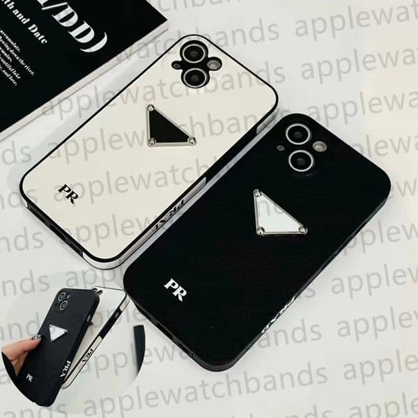 Phone Case Designer iPhone Case for iphone 15 14 Pro Max 14 Plus 13 12 11 pro max X XR XS XSMAX 7P 8P Triangle P Side Full Coverage Leather Mobile Cover