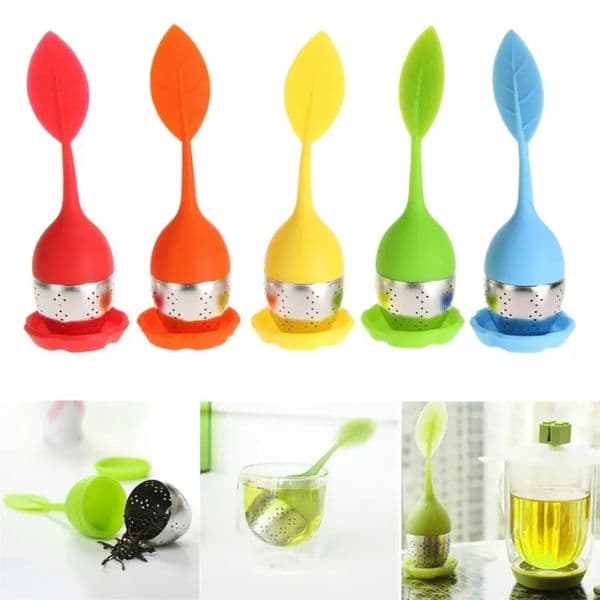 Tea Infuser Tools Leaf Silicone With Food Grade Make Tea Bag Filter 6 Colors Stainless Steel Tea Strainers
