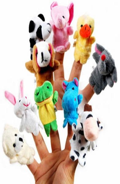 Even mini animal finger Baby Plush Toy Finger Puppets Talking Props 10 animal group Stuffed Plus Animals Stuffed Animals Toys Gi