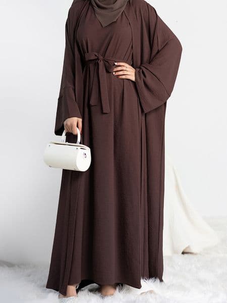 Ethnic 2 Piece Abaya Kimono Matching Muslim Set Ramadan Abayas for Women Dubai Turkey Inner Hijab Dress African Islam Clothing Jilbab 230529