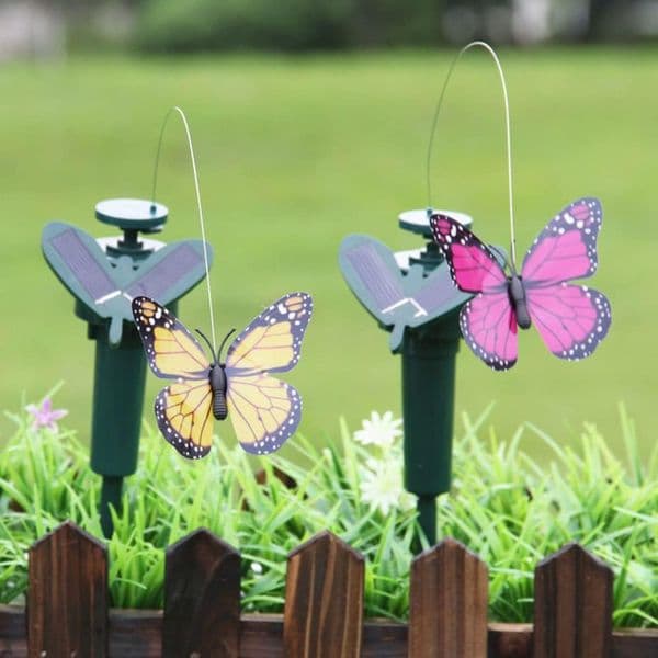 Solar flying Fiber Butterfly or Bird, Solar/Battery Operated Butterfly for garden yard patio landscape decoration