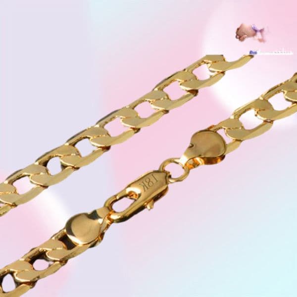 2026 New OMHXZJ Whole Personality Chains Fashion OL Woman Girl Party Wedding Gift Golds 8Mm Figaro 18Kt Gold Chain Necklace Designer