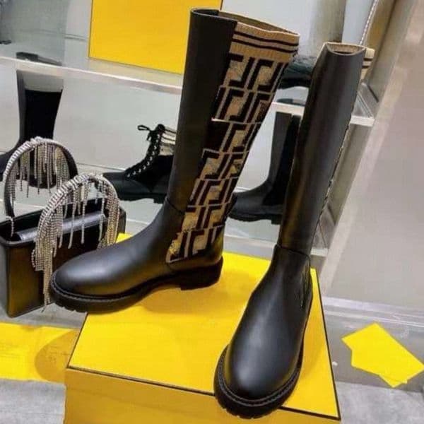 New fashion boots luxury designer martin boots genuine leather letter splicing shoes outdoor anti slip and warm shoes high barrel motorcycle boots women's