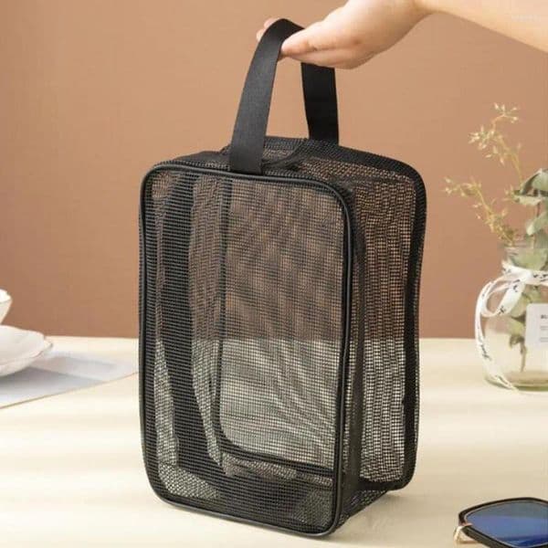 Storage Bags Portable Shower Bag Hollow Out Toiletry Organizer Capacity Mesh For Quick-dry Gym Camping