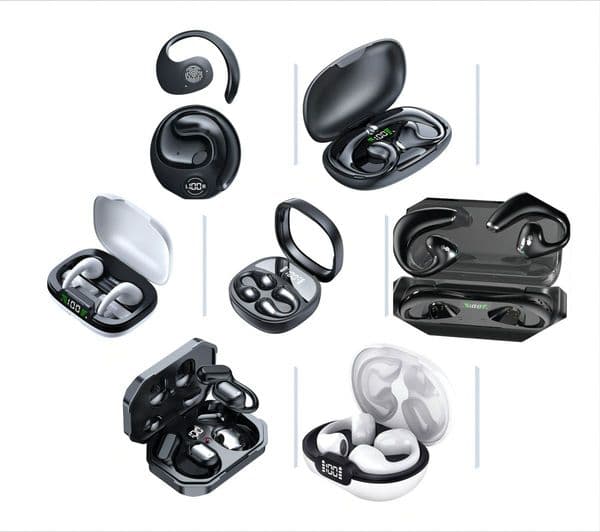 Wireless Bluetooth Jr01 Jr02 Jr03 Jr04 Jr05 Jr06 Jr07 Clip-On Ears Headphones Earbuds Built-In Microphone High Quality Headphone Sport Earphone LED Display