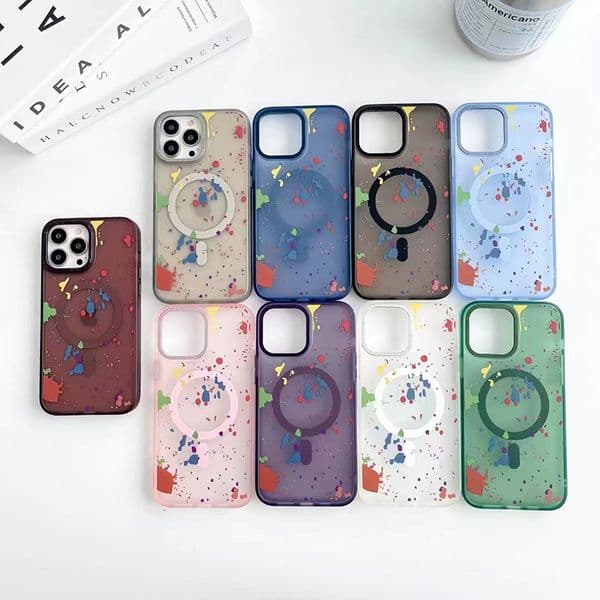 2026 New Iphone 15 14 Pro Max Magnetic Phone Case For Apple 13 12 Plus Samsung cologne Galaxy S22 S23 S24 perfume Ultra Graffiti Clear Metal