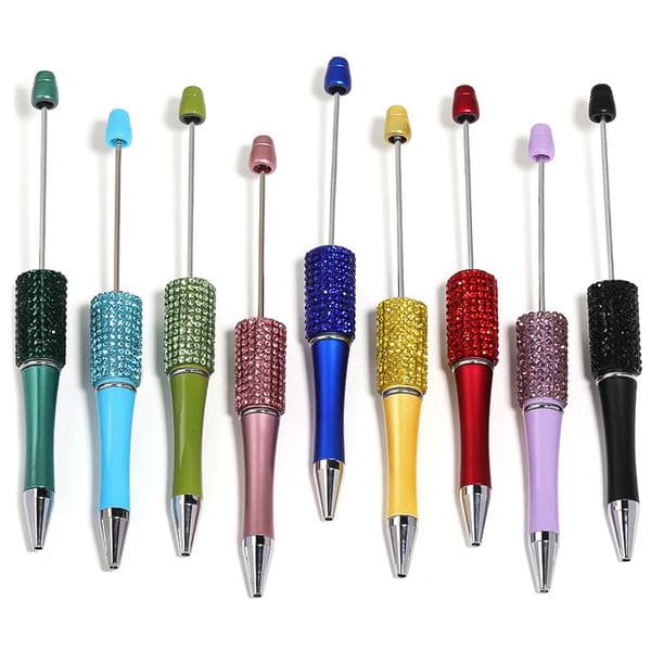 Luxury Designer Pen Wholesale Wholesale DIY Ballpoint Pen With Beads, Customizable Lamp Work Craft Writing Tool montblanck pen Office Supply