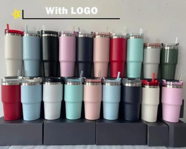 DHL STOCK Mug Co-branded 20oz Tumbler Stainless Steel Straw Vehicle-mounted American Cup Large-capacity Desktop Cup 1211 Office u1207