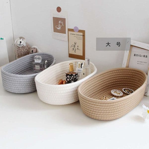 Luxury Designer Decor Home Decor Basket Cotton room Rope Woven Cosmetic Organizer Kids Toys Desktop Sundries Storage Box Laundry Baskets Dec